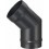 Black Matt Solid Flue Stove Pipe Bend 125mm X 45°