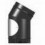 Black Gloss Solid Flue Stove Pipe Bend With Door 150mm X 45°